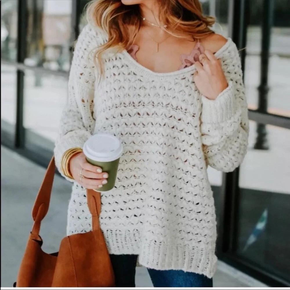 Free People Crashing Waves pullover knit sweater